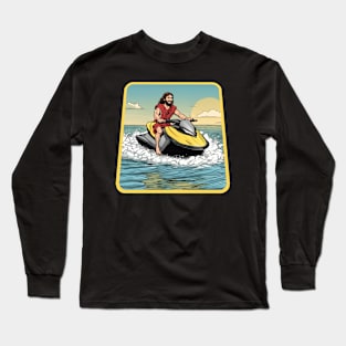 Jesus Christ jet skiing Long Sleeve T-Shirt